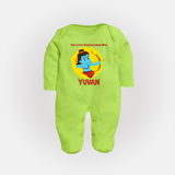 Little Vijayadashami Hero Full Body Suit - LIME GREEN - New Born (Chest 7.5")