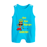 Bye Bye Ravan Button Romper - SKY BLUE - New Born (Chest 18")