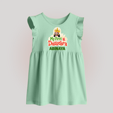 My First Dussehra Irayyan Ravan Theme Baby Frock - MINT GREEN - 0 - 3 Months Old (Chest 17")
