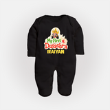 My First Dussehra Irayyan Ravan Theme Fullbody suit - BLACK - New Born (Chest 7.5")