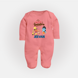 My First Dussehra Jeevan Ram & Ravan Fullbody suit - PEACH - New Born (Chest 7.5")