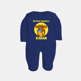 My First Dussehra Karan Bow Warrior Fullbody suit - NAVY BLUE - New Born (Chest 7.5")
