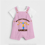 My First Dussehra Ganesh Arrow Tradition Dungaree - BABY PINK - 0 - 5 Months Old (Chest 18")