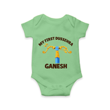 My First Dussehra Ganesh Arrow Tradition Romper - GREEN - New Born (Chest 14")