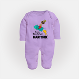 Ravan Time To Go Dussehra Fullbody suit - LILAC - New Born (Chest 7.5")