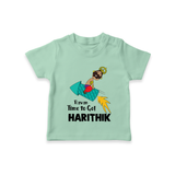 Ravan Time To Go Dussehra T shirt - MINT GREEN - 0-5 Months Old (Chest 17")