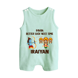 Ravan Better Luck Next Time Dussehra Button Romper - MINT GREEN - New Born (Chest 18")