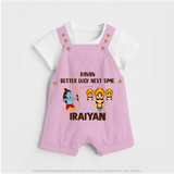 Ravan Better Luck Next Time Dussehra Dungaree - BABY PINK - 0 - 5 Months Old (Chest 18")