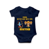 Ravan Better Luck Next Time Dussehra Romper - NAVY BLUE - New Born (Chest 14")