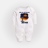 Little Ram Big Dhamaka Dussehra Fullbody suit - WHITE - New Born (Chest 7.5")