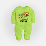 Ravan Ten Heads Triumph Dussehra Fullbody suit - LIME GREEN - New Born (Chest 7.5")