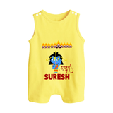 Ram Ravan Battle Story Button Romper - PASTEL YELLOW - New Born (Chest 18")