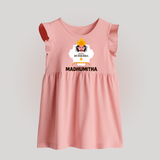 Happy Dussehra Ravan Face Baby Frock - BABY PINK - 0 - 3 Months Old (Chest 17")