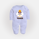 Happy Dussehra Ravan Face Fullbody suit - BABY BLUE - New Born (Chest 7.5")