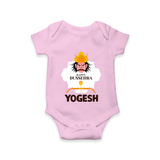 Happy Dussehra Ravan Face Romper - BABY PINK - New Born (Chest 14")