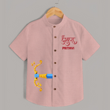 Dussehra Bow Victory Celebration Shirt - PEACH - 0 - 6 Months Old (Chest 23")
