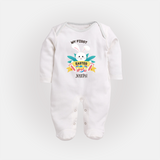 My First Easter – Easter Eggs Baby Fullbody suit - WHITE - New Born (Chest 7.5")