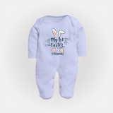My 1st Easter – Minimal Bunny Baby Fullbody suit - BABY BLUE - New Born (Chest 7.5")