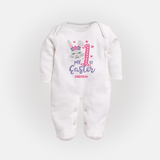 My 1st Easter – Floral Bunny Baby Fullbody suit - WHITE - New Born (Chest 7.5")