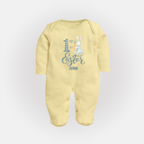 My 1st Easter – Bunny with Carrot Baby Fullbody suit - PASTEL YELLOW - New Born (Chest 7.5")