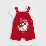 Hoppy Easter Cutie – Dungaree - RED - 0 - 5 Months Old (Chest 18")