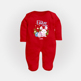 Hoppy Easter Cutie – Fullbody suit - RED - New Born (Chest 7.5")