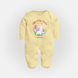 Easter Bunny & Eggs – Fullbody suit - PASTEL YELLOW - New Born (Chest 7.5")