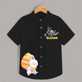 Happy Easter Personalized Kids Shirt – Peeking Bunny Design