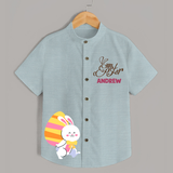 Happy Easter Personalized Kids Shirt – Peeking Bunny Design