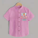 Hop Hop Personalized Shirt – Cute Bunny Easter Outfit - BABY PINK - 0 - 6 Months Old (Chest 23")