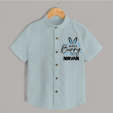 Mini Bunny Personalized Shirt – Cute Easter Outfit with Name - ARCTIC BLUE - 0 - 6 Months Old (Chest 23")
