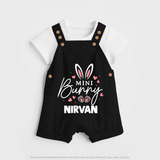 Mini Bunny Personalized Dungaree – Cute Easter Outfit with Name - BLACK - 0 - 5 Months Old (Chest 18")