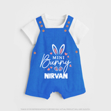 Mini Bunny Personalized Dungaree – Cute Easter Outfit with Name - COBALT BLUE - 0 - 5 Months Old (Chest 18")