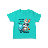 Bunny’s Little Boss Personalized T-Shirt – Cool Easter Bunny Outfit - TEAL - 0-5 Months Old (Chest 17")