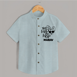 Too Hip to Hop Personalized Shirt – Cool Easter Outfit - ARCTIC BLUE - 0 - 6 Months Old (Chest 23")