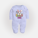 My First Easter Personalized Fullbody suit – Easter Outfit - BABY BLUE - New Born (Chest 7.5")