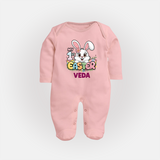 My First Easter Personalized Fullbody suit – Easter Outfit - BABY PINK - New Born (Chest 7.5")