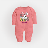 My First Easter Personalized Fullbody suit – Easter Outfit - PEACH - New Born (Chest 7.5")