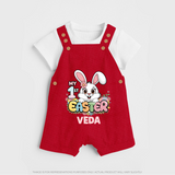 My First Easter Personalized Dungaree – Easter Outfit - RED - 0 - 5 Months Old (Chest 18")