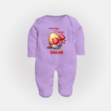 Cutest Egg in the Basket Personalized Fullbody suit – Easter Gift Outfit - LILAC - New Born (Chest 7.5")