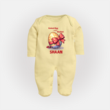 Cutest Egg in the Basket Personalized Fullbody suit – Easter Gift Outfit - PASTEL YELLOW - New Born (Chest 7.5")