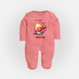 Cutest Egg in the Basket Personalized Fullbody suit – Easter Gift Outfit - PEACH - New Born (Chest 7.5")
