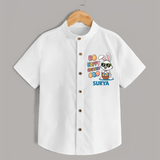 Hoppy Easter Personalized Shirt – Cute Bunny Egg Basket Design - WHITE - 0 - 6 Months Old (Chest 23")