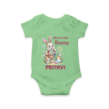Mom’s Little Bunny Personalized Romper – Cute Easter Outfit - GREEN - New Born (Chest 14")