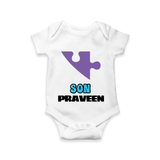 Son Romper / Onesie | Custom Kids Romper / Onesie for Your Son - WHITE - New Born (Chest 14")