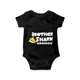 Brother Shark Romper / Onesie | Custom Kids Romper / Onesie for Boys - BLACK - New Born (Chest 14")