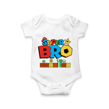 Super Bro Romper | Personalized Romper for the Best Brother - WHITE - New Born (Chest 14")