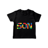 Son T-shirt | Custom Baby and Family T-shirt for Your Little Son - BLACK - 0-5 Months Old (Chest 17")