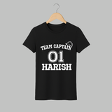 Team Captain T-shirt | Custom Adult T-shirt for Super Dad - BLACK - S (Chest 19")