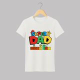 Super Dad Adult T-Shirt | Personalized Adult T-Shirt for the Best Dad Ever - WHITE - S (Chest 19")